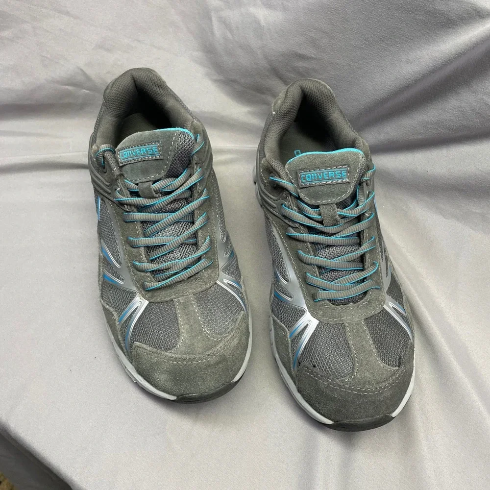 Converse Steel Toe Work Shoes‎ Womens Gray Blue Suede Mesh Safety Sneakers C1910